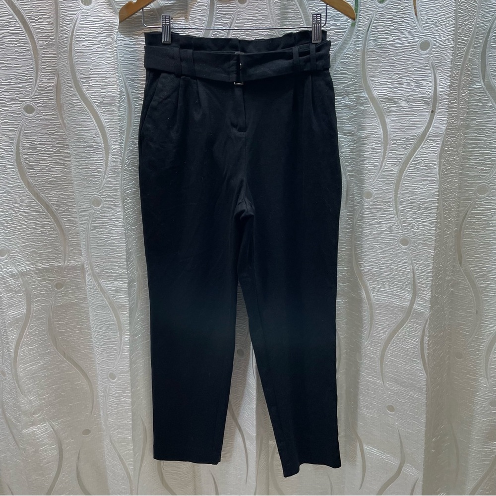 Le Chateau Dress Pants Womens 1 Black Excellent Paperbag Waist Tapered Trousers
